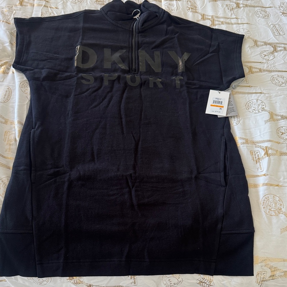DKNY Sport Black Zip-Up Dress